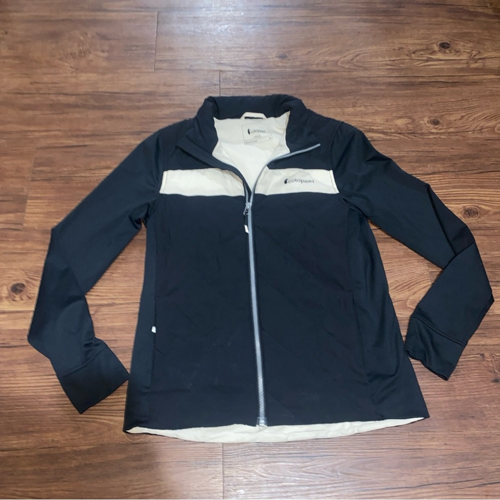 cotopaxi Black and Cream Zip-Up Jacket